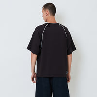 Men Embroidery Oversized Jersey Tee - Black - SM2604045C