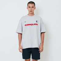 Men Embroidery Oversized Tee - Grey - SM2604046B