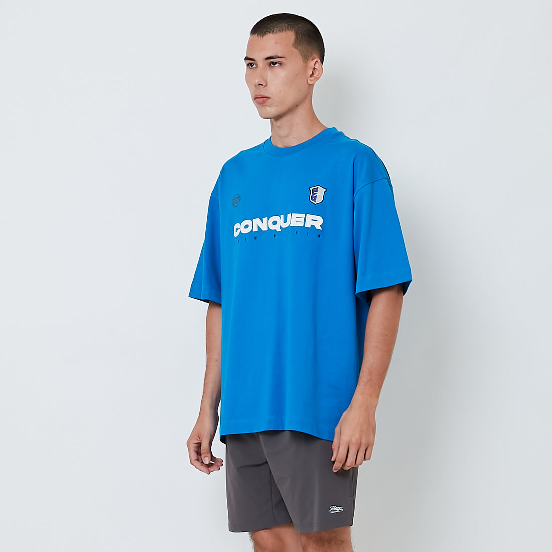 Men Embroidery Oversized Tee - Blue - SM2604046C