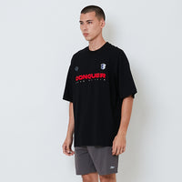 Men Embroidery Oversized Tee - Black - SM2604046D