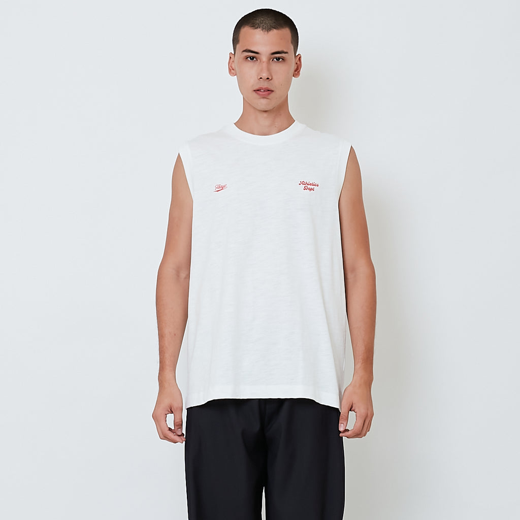 Men Printed Oversized Sleeveless Top - Off White - SM2604048A