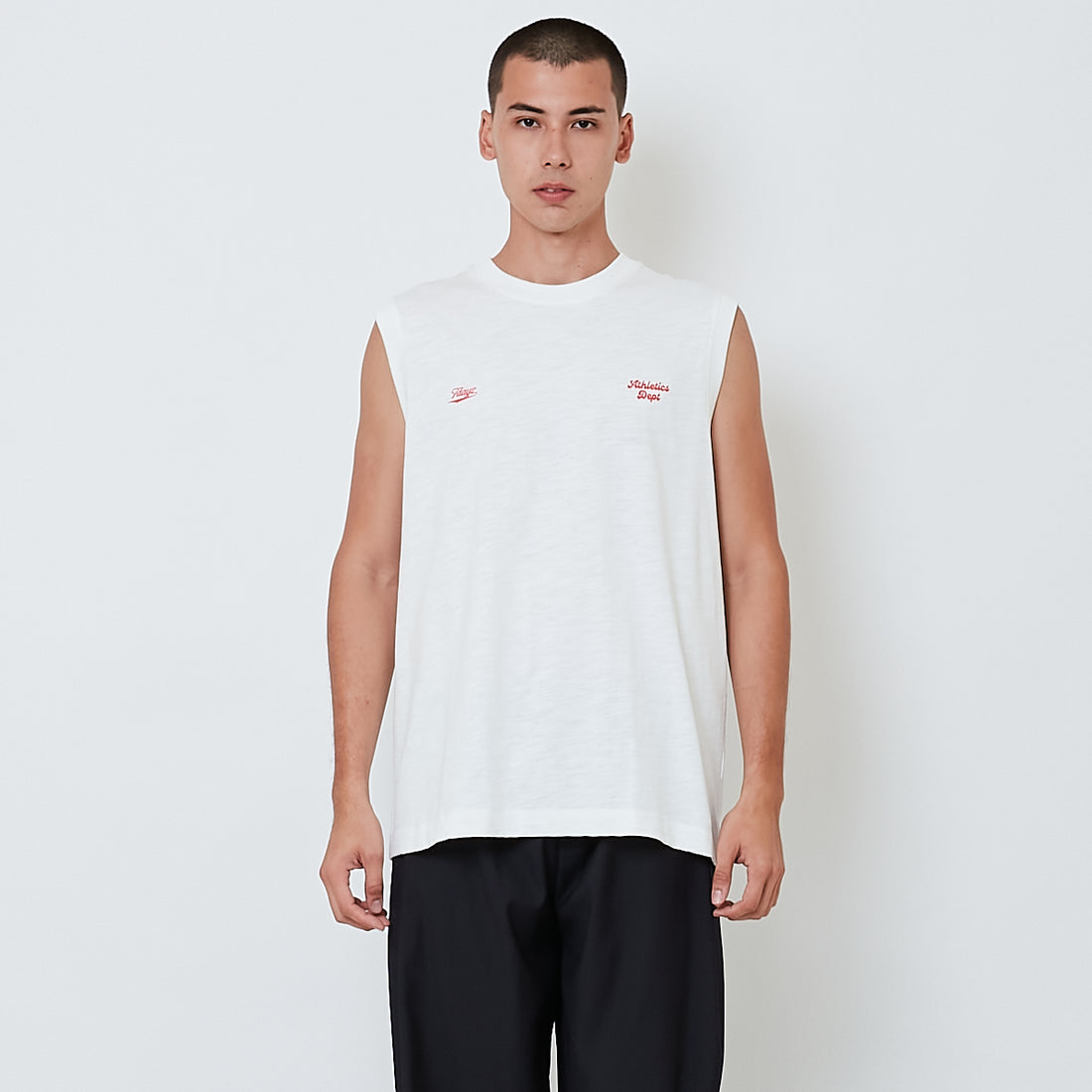 Men Printed Oversized Sleeveless Top - Off White - SM2604048A