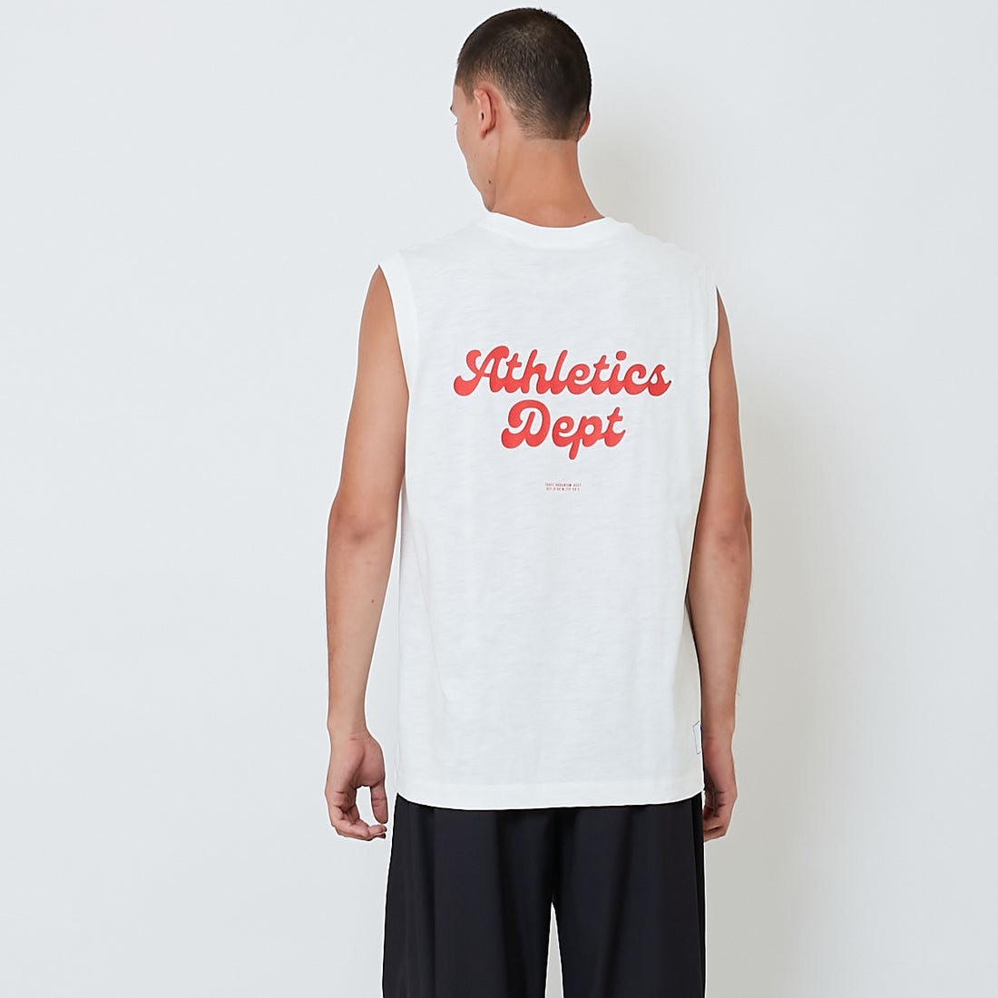 Men Printed Oversized Sleeveless Top - Off White - SM2604048A