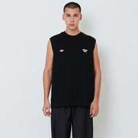 Men Printed Oversized Sleeveless Top - Black - SM2604048C