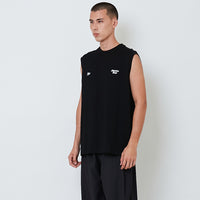 Men Printed Oversized Sleeveless Top - Black - SM2604048C