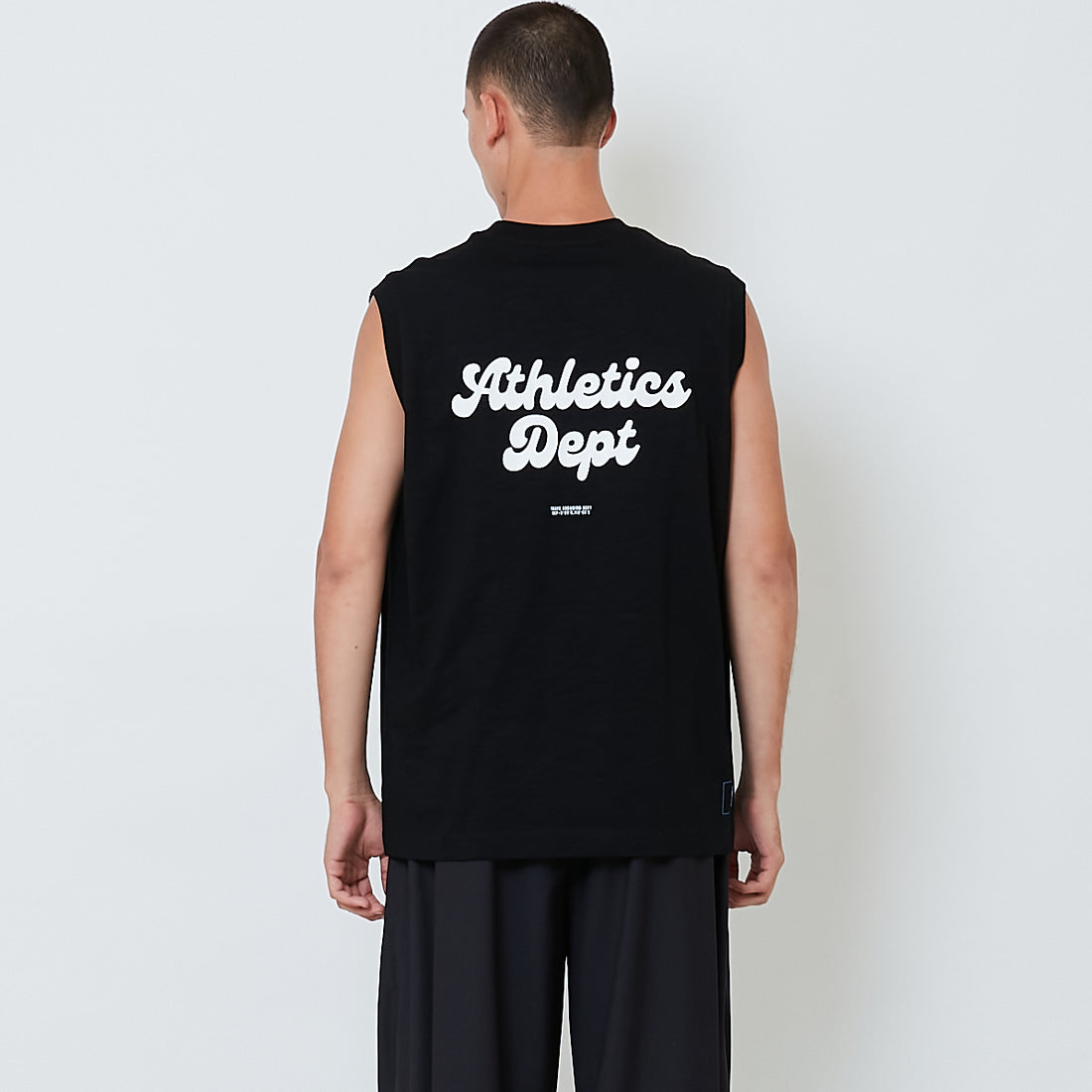 Men Printed Oversized Sleeveless Top - Black - SM2604048C