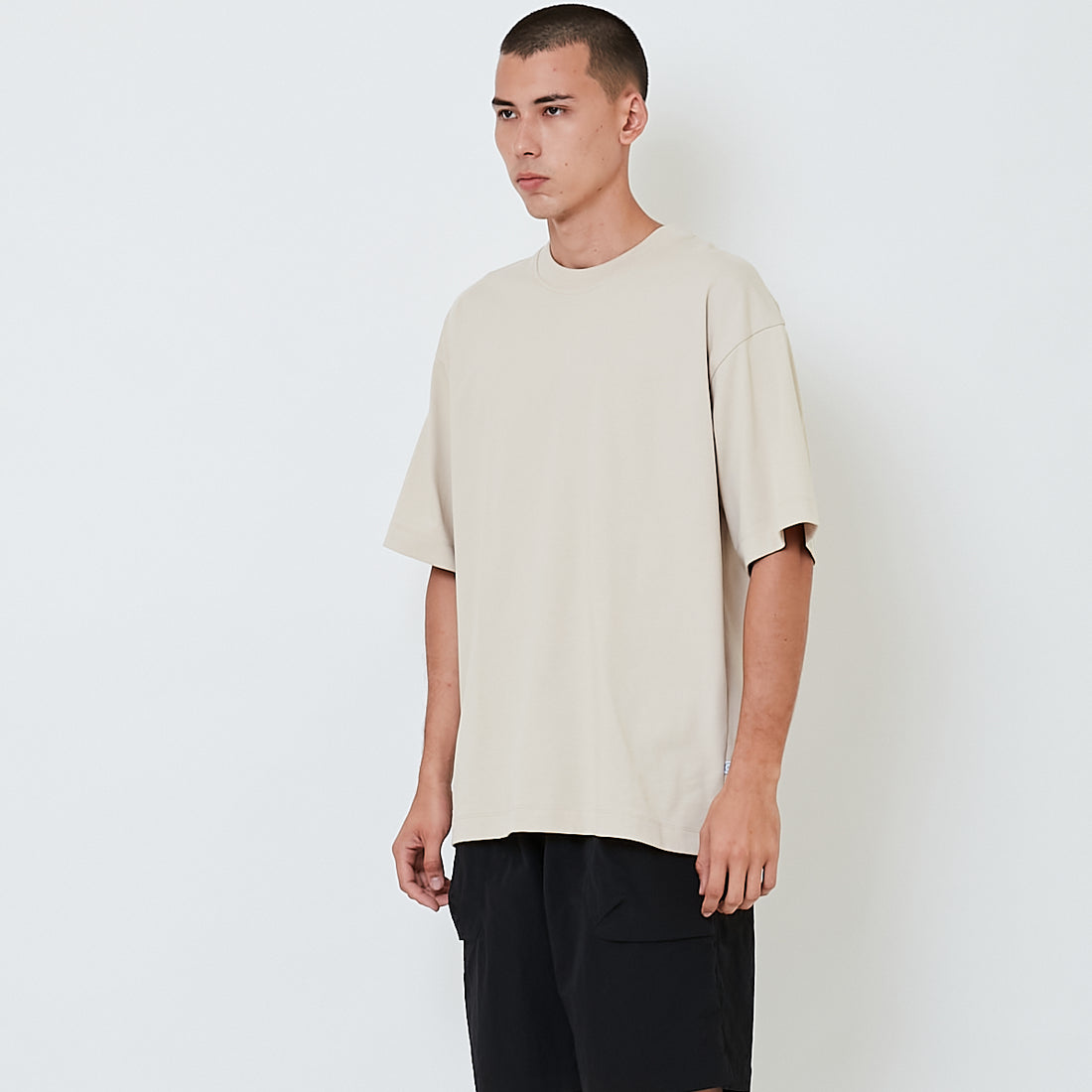 Men Printed Oversized Tee - Beige - SM2604049B
