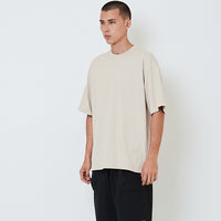 Men Printed Oversized Tee - Beige - SM2604049B