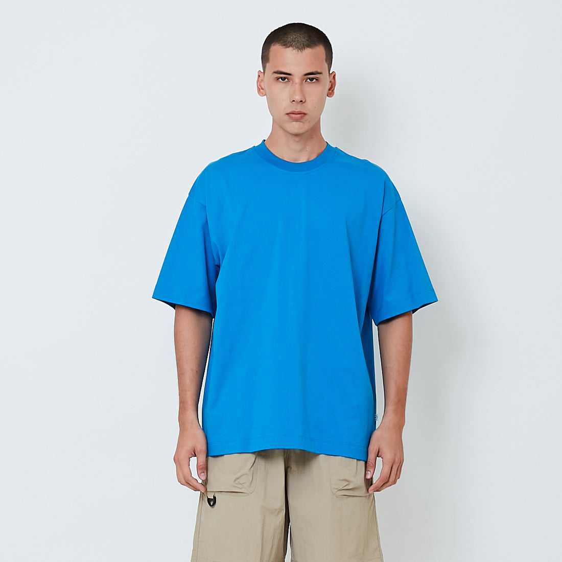 Men Printed Oversized Tee - Blue - SM2604049C