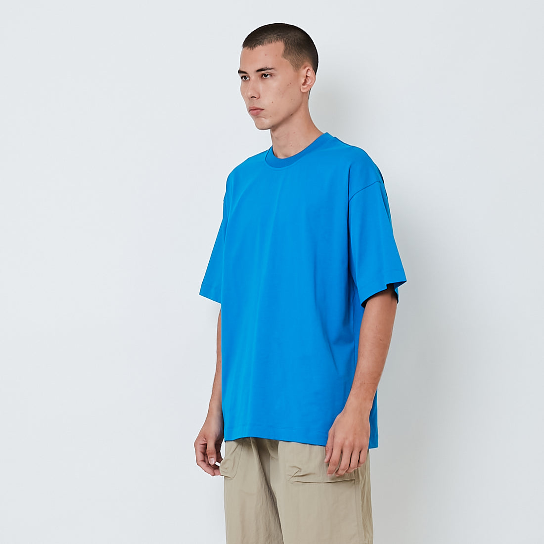 Men Printed Oversized Tee - Blue - SM2604049C