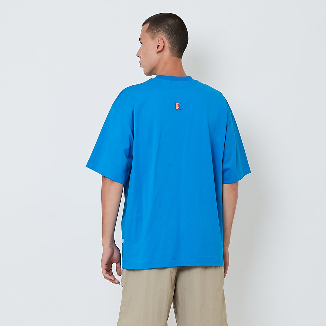Men Printed Oversized Tee - Blue - SM2604049C