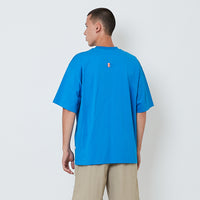 Men Printed Oversized Tee - Blue - SM2604049C