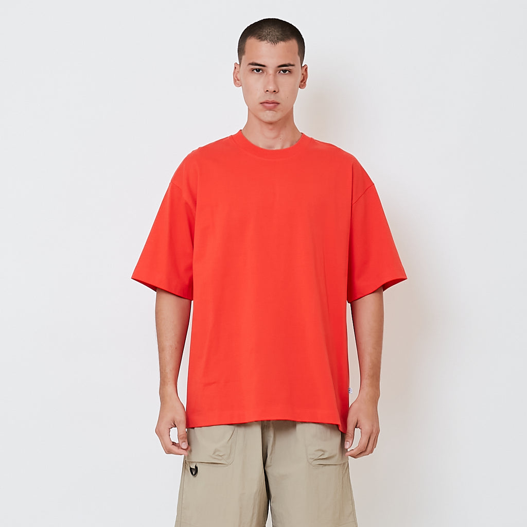 Men Printed Oversized Tee - Dark Orange - SM2604049D