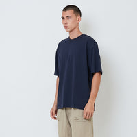 Men Printed Oversized Tee - Navy - SM2604049E