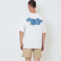 Men Embroidery Oversized Tee - Off White - SM2604050A