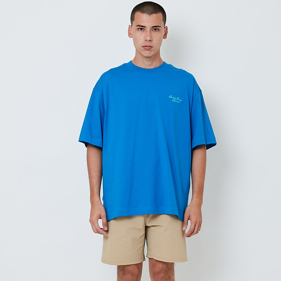 Men Embroidery Oversized Tee - Blue - SM2604050B