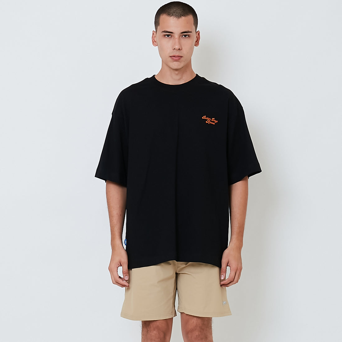 Men Embroidery Oversized Tee - Black - SM2604050C