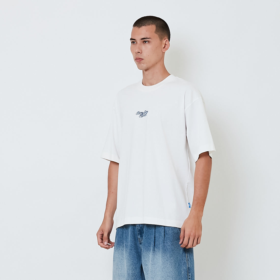 Men Embroidery Oversized Tee - Off White - SM2604051A