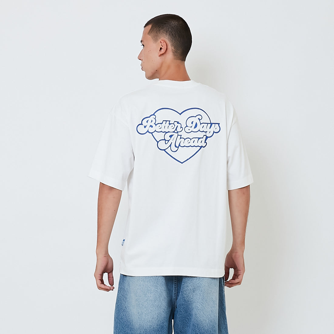 Men Embroidery Oversized Tee - Off White - SM2604051A