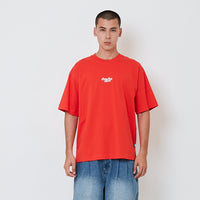 Men Embroidery Oversized Tee - Dark Orange - SM2604051C