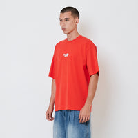 Men Embroidery Oversized Tee - Dark Orange - SM2604051C