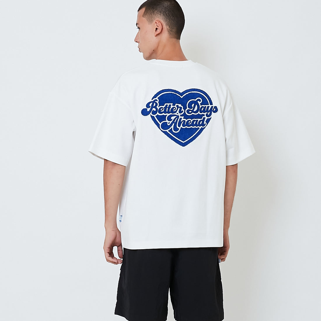 Men Embroidery Oversized Tee - Off White - SM2604052A