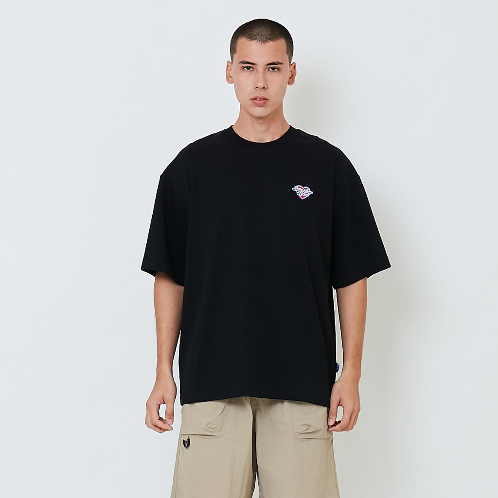 Men Embroidery Oversized Tee - Black - SM2604052C