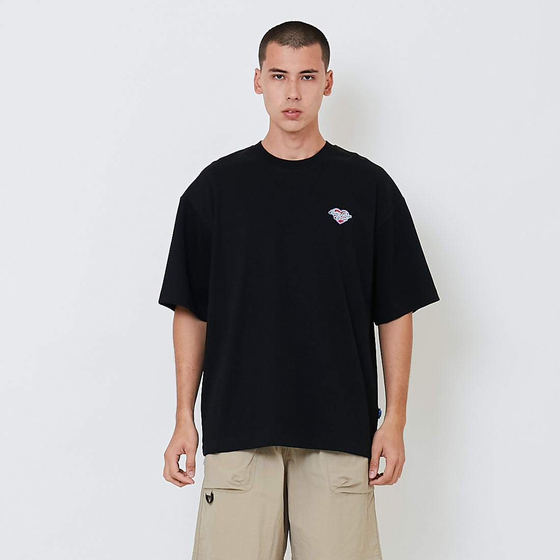 Men Embroidery Oversized Tee - Black - SM2604052C