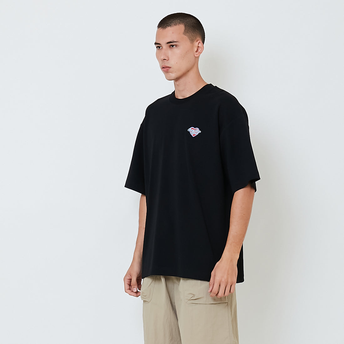 Men Embroidery Oversized Tee - Black - SM2604052C