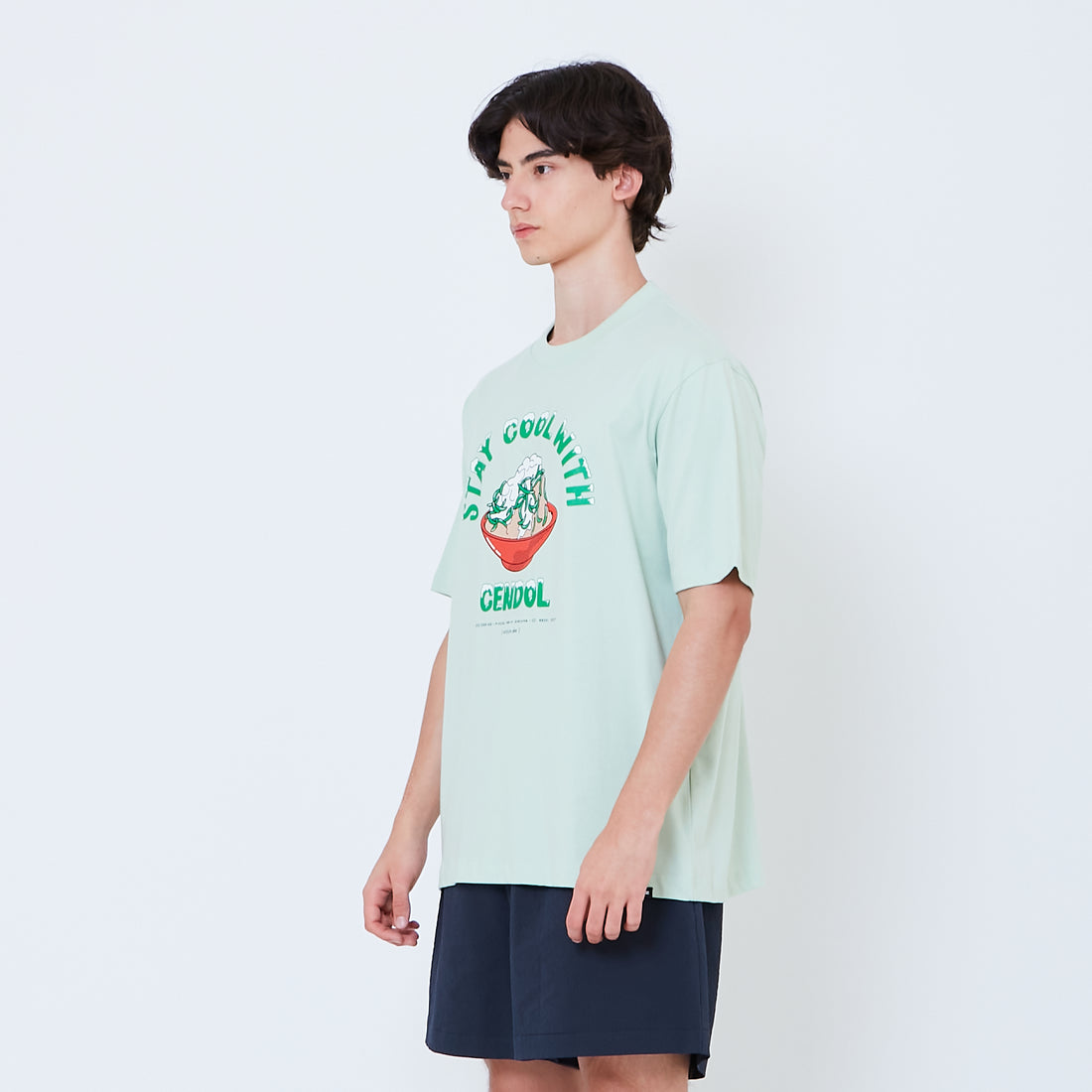Men Graphic Tee - Light Green - SM2604072B