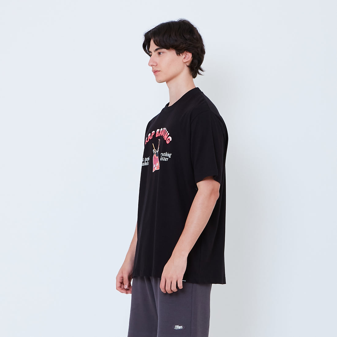 Men Graphic Tee - Black - SM2604072D