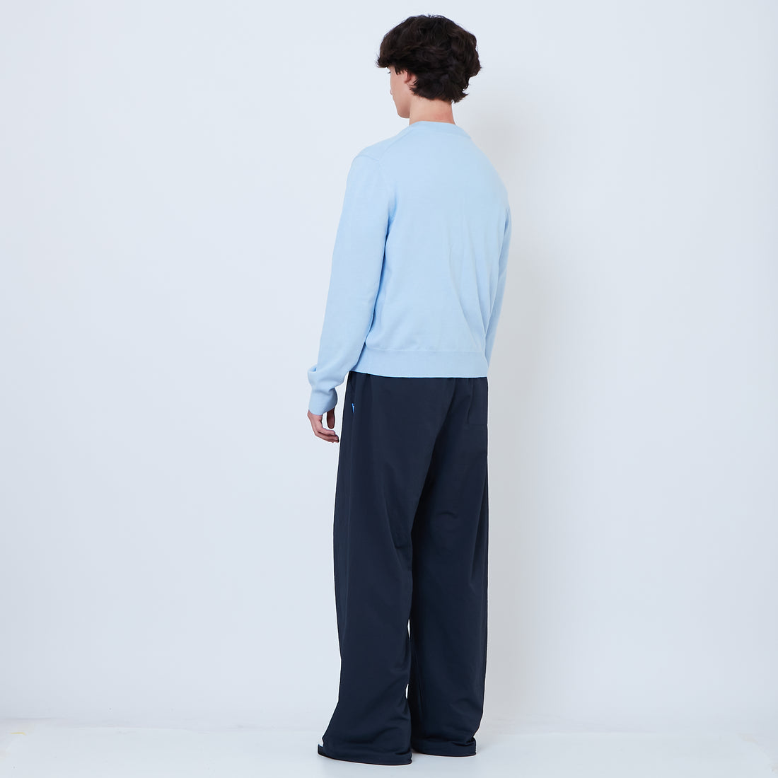 Men Pleated Long Pants - Navy - SM2605063A