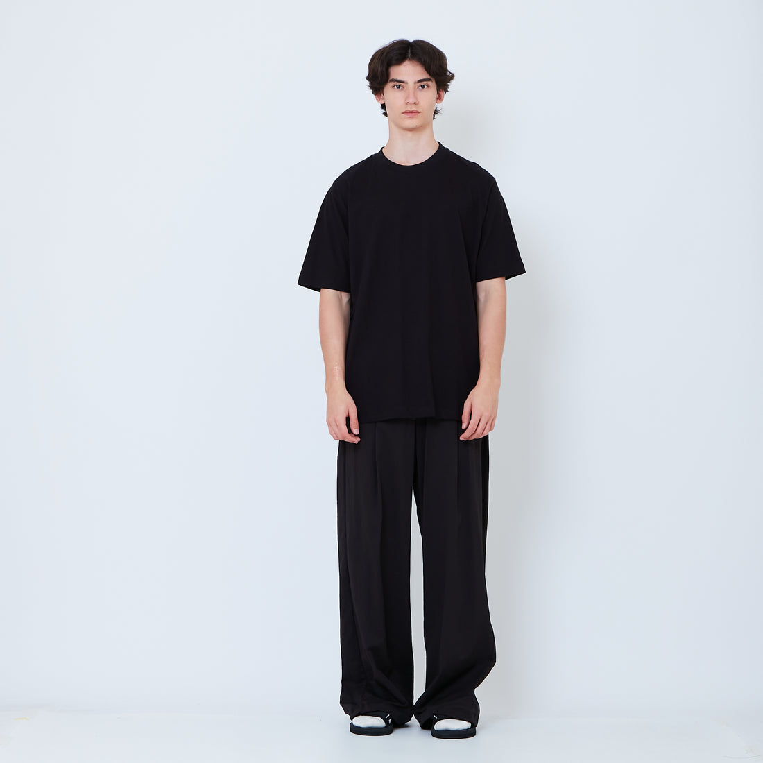 Men Pleated Long Pants - Black - SM2605063B