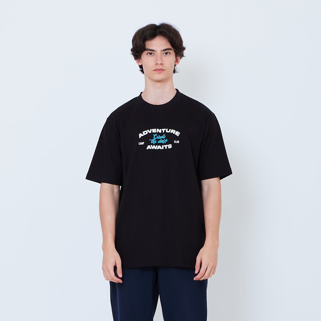 Men Graphic Tee - Black - SM2605073B