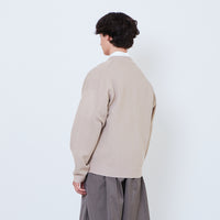 Men Oversized Cardigan - Beige - SM2605086A