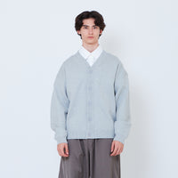 Men Oversized Cardigan - Melange Grey - SM2605086B