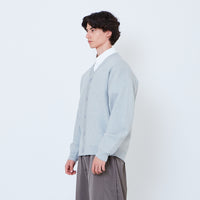 Men Oversized Cardigan - Melange Grey - SM2605086B