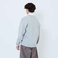Men Oversized Cardigan - Melange Grey - SM2605086B