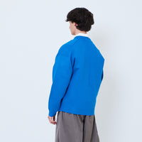 Men Oversized Cardigan - Blue - SM2605086C