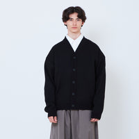 Men Oversized Cardigan - Black - SM2605086D