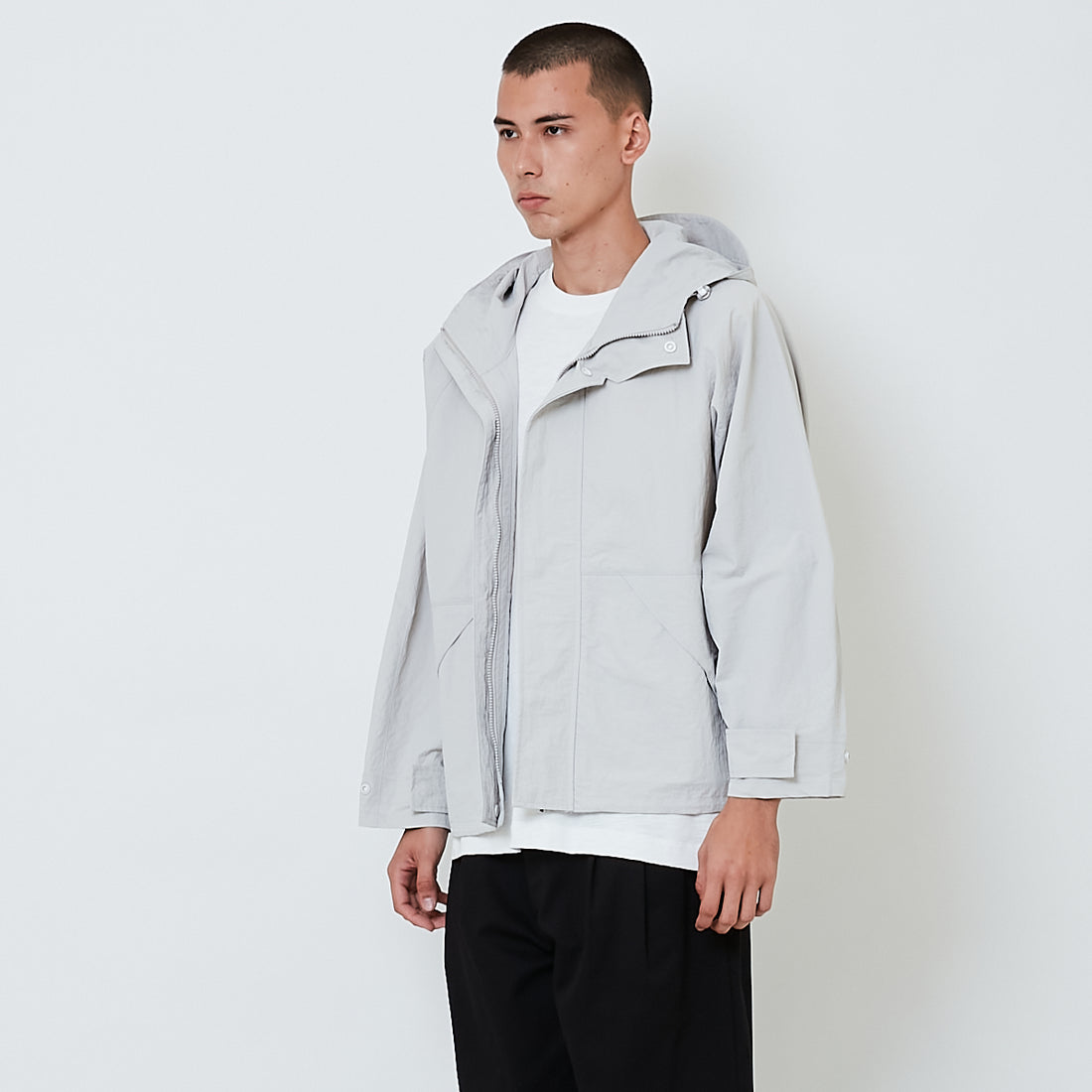 Men Oversized Parka - Light Grey - SM2605096A