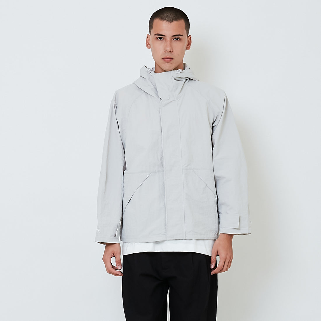 Men Oversized Parka - Light Grey - SM2605096A