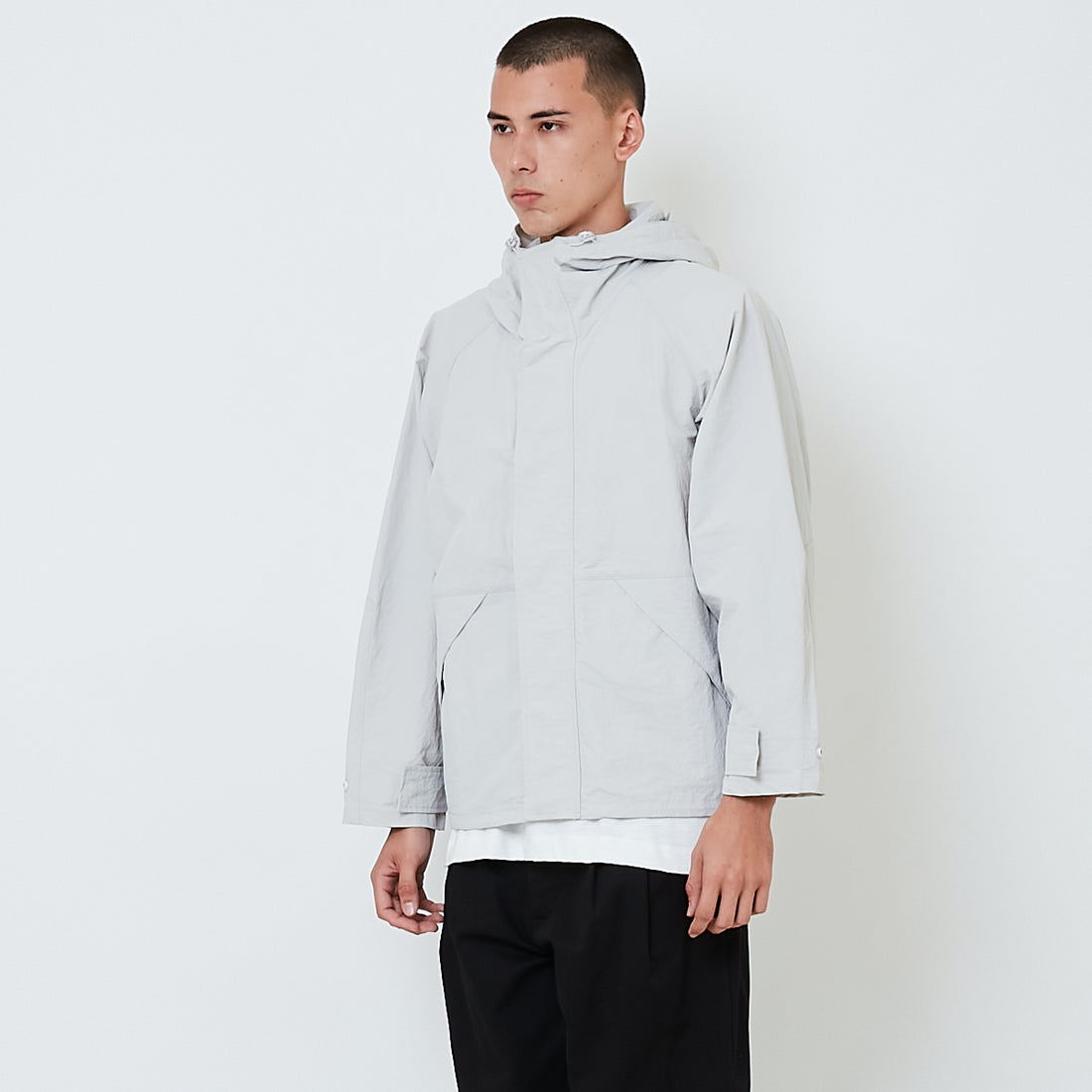 Men Oversized Parka - Light Grey - SM2605096A