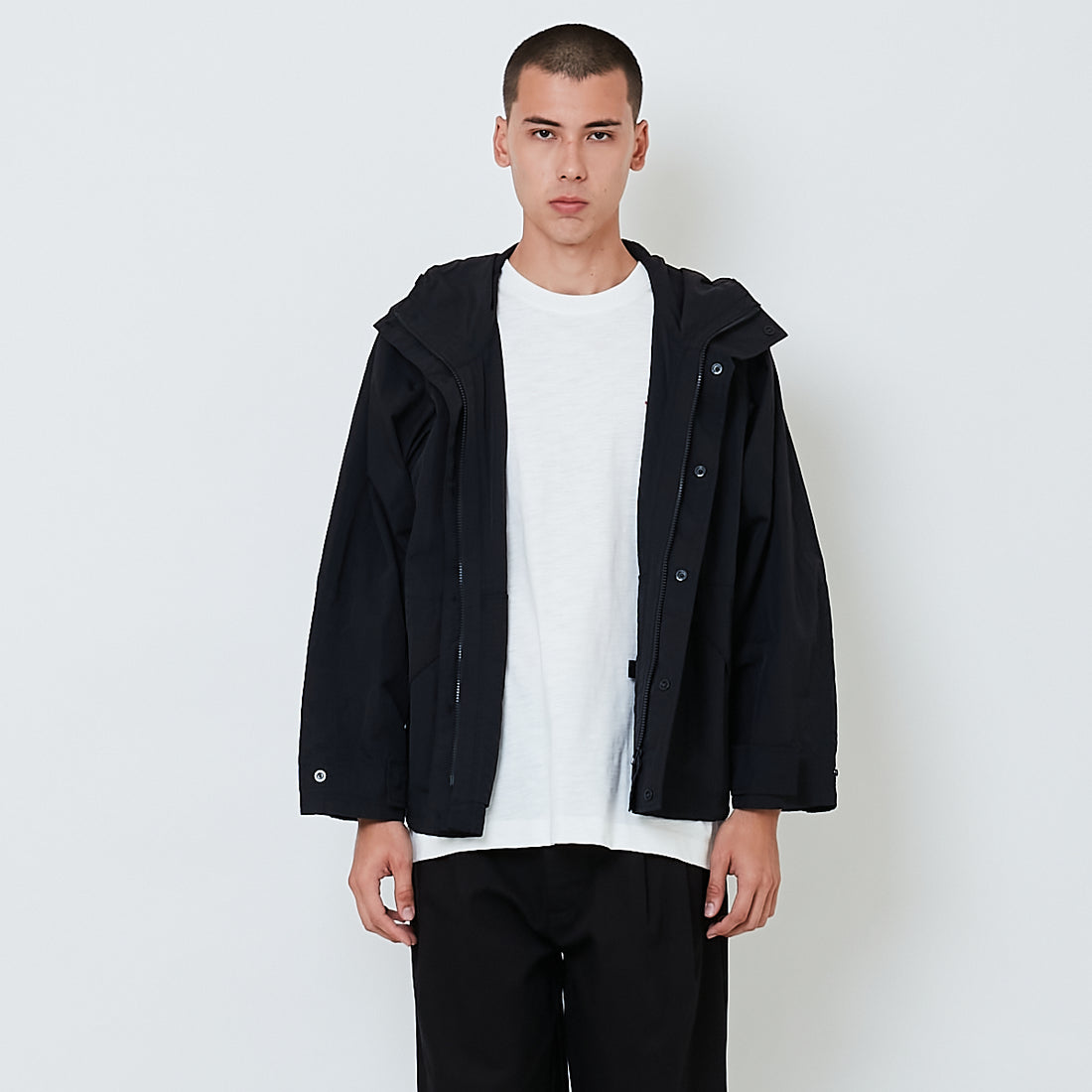 Men Oversized Parka - Black - SM2605096B