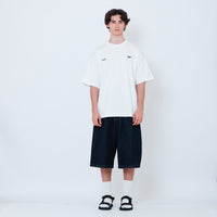 Men Pleated Jorts - Dark Blue - SM2605104A
