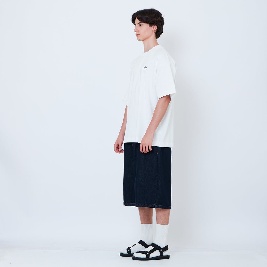 Men Pleated Jorts - Dark Blue - SM2605104A