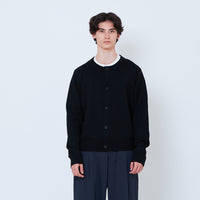 Men Cropped Cardigan - Black - SM2606082C