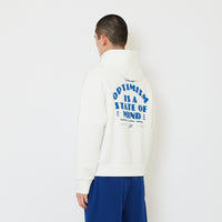 Men Cropped Hoodie Jacket - Off White - SM2606098A