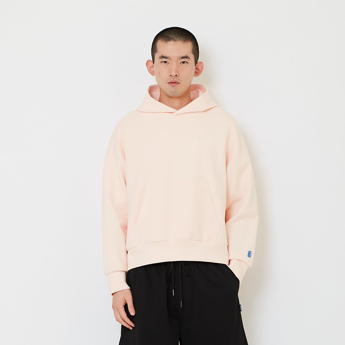 Men Cropped Hoodie Jacket - Light Pink - SM2606098B
