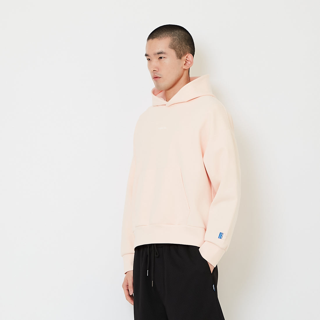 Men Cropped Hoodie Jacket - Light Pink - SM2606098B